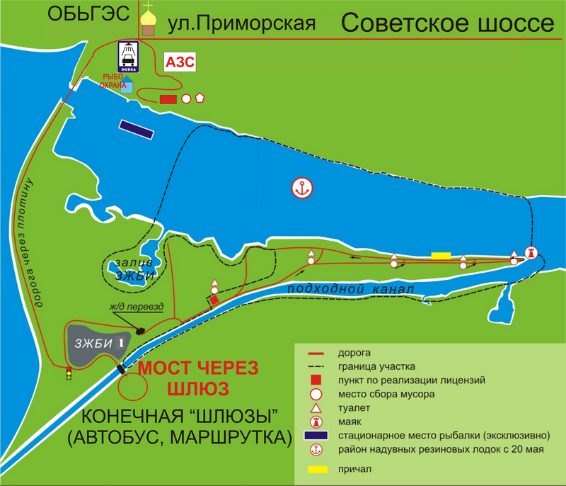 Карта рыболовных мест иркутской области