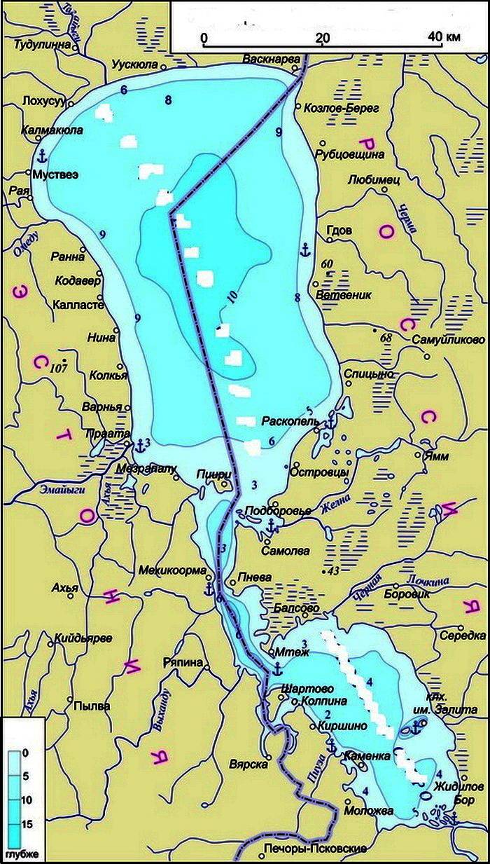 Карта всех озер псковской области